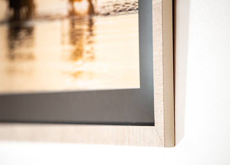 Example - Solid wood or aluminium frame with passepartout